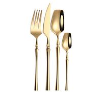 Flatware Sets Matte Gold Cutlery Set 4 Pieces Spoons Forks Knives Flatware Cutlery Sets Stainless Steel Cutlery Set Golden Tableware Set