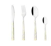 Flatware Sets Vintage Gold Cutlery Set 18/10 Stainless Steel Dinnerware Tea Spoon Knife Fork Tableware Western Flatware Set Kitchen Silverware