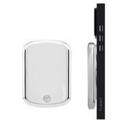 Flaunt 5000mAh Wireless Battery Pack - Portable Power Bank w/USB-C Port - Compatible for MagSafe and Wireless Charging for iPhone, Smartphone, AirPods, Earphones, Headphone, Tablets - Metallic Silver