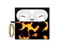 Flaunt Official Square AirPods Pro 3 Case with Gold Ring - Compatible with AirPods Pro 3rd Generation - Wireless Charging - Lightweight & Shockproof (Tortoise Print)