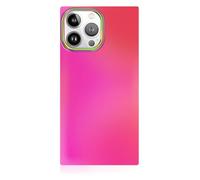 FLAUNT Official Square Protective Case - Compatible with iPhone 15 Pro Max - Wireless Charging - Stylish Drop Tested Shockproof Phone Case - (Pink Iridescent Satin)