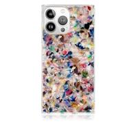 FLAUNT Official Square Protective Case - Compatible with iPhone 15 Pro - Wireless Charging - Stylish Drop Tested Shockproof Phone Case - (Rainbow Confetti Tortoise Shell)