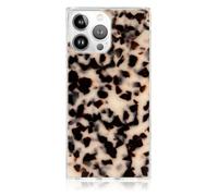 FLAUNT Official Square Protective Case - Compatible with iPhone 15 Pro - Wireless Charging - Stylish Drop Tested Shockproof Phone Case - (Blonde Tortoise Shell)