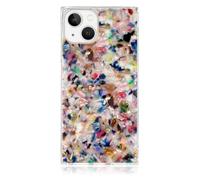 FLAUNT Official Square Protective Case - Compatible with iPhone 15 - Wireless Charging - Stylish Drop Tested Shockproof Phone Case - (Rainbow Confetti Tortoise Shell)