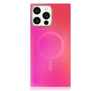 FLAUNT Official Square Protective Case - Compatible with iPhone 16 Pro Max - Compatible with MagSafe & Wireless Charging - Drop-Tested & Shockproof - (Pink Iridescent Satin)