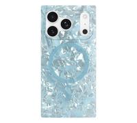 Flaunt Official Square Protective Case - Compatible with iPhone 17 Pro - Compatible with MagSafe & Wireless Charging - Drop-Tested & Shockproof - (ICY Blue Pearl)