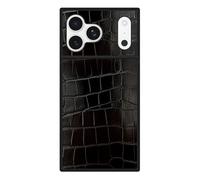 Flaunt Official Square Protective Case - Compatible with iPhone 17 Pro Max - Compatible with MagSafe & Wireless Charging - Drop-Tested & Shockproof - (Black Crocodile)