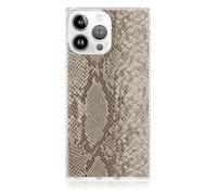 FLAUNT Square Protective Case - Compatible with iPhone 15 Pro Max - Compatible with MagSafe & Wireless Charging - Drop-Tested & Shockproof - The Official Square Phone Case (Nude Python)