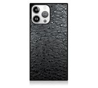 FLAUNT Square Protective Case - Compatible with iPhone 15 Pro Max - Compatible with MagSafe & Wireless Charging - Drop-Tested & Shockproof - The Official Square Phone Case (Black Ostrich)