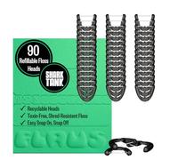 FLAUS Electric Flosser Refills (Shark Tank) 90ct Dental Floss Heads w/Extra Strong Woven Floss - No Break, Ultra Durable Refillable Floss Picks, Easy Glide Flossing Dentist Recommended Tooth Flossers