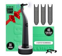 FLAUS Electric Flosser (Shark Tank) 3 Speeds + 45 Replacement Heads - Easy Glide Flossing for Gentle Gum Care, Water Flosser Alternative, Dentist Recommended Tooth Flossers, Eco Dental Floss Picks