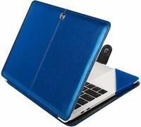 Flausen PU Leather Protective Folio Case Cover for HP Pavilion x360 Touchscreen 2-in-1 FHD 14-inch Laptop 14-dh1180tu, Blue