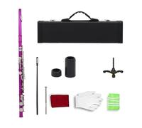 Flauta de estudiante 16 Closed Hole Flute C Key White Copper Concert Woodwind Instrument Accessories(9)