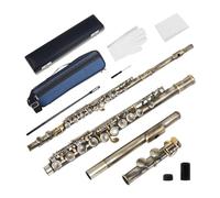 Flauta de estudiante 16 Hole Closed Hole Flute C Key White Copper Concert Flute With E Key(16)