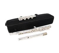 Flauta de estudiante 17 Hole C Tune White Flute Instrument Dual Use Open Closed Hole Plated Silver
