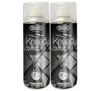 Flava Car Air Freshener Turbo Can Spray - Kreed (Pack of 2) Perfume Inspired Scent - Strong, Long Lasting Air Freshener Spray - Odour Eliminating Dry Mist Fragrance for Car Truck or Van - 400ml