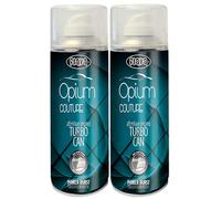 Flava Car Air Freshener Turbo Can Spray - Opium (Pack of 2) Perfume Inspired Scent - Strong, Long Lasting Air Freshener Spray - Odour Eliminating Dry Mist Fragrance for Car Truck or Van - 400ml