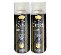 Flava Car Air Freshener Turbo Can Spray - Orchid (Pack of 2) Perfume Inspired Scent - Strong, Long Lasting Air Freshener Spray - Odour Eliminating Dry Mist Fragrance for Car Truck or Van - 400ml
