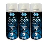 Flava Car Air Freshener Turbo Can Spray - Savage (Pack of 3) Perfume Inspired Scent - Strong, Long Lasting Air Freshener Spray - Odour Eliminating Dry Mist Fragrance for Car Truck or Van - 400ml