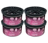 Flava Couture Car Air Freshener Tin - Adore (Pack of 4) - Strong, Odour Eliminating Designer Perfume Inspired Car Accessories - Premium Scented Air Freshener for Men or Women - Lasts 60 Days