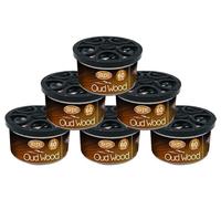 Flava Couture Car Air Freshener Tin - Oud Wood (Pack of 6) - Strong, Odour Eliminating Designer Perfume Inspired Car Accessories - Premium Scented Air Freshener for Men or Women - Lasts 60 Days