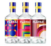 FLAVAR | 3 x Vodka Schnapps | Hamper | Triple Pack | Triple Deal | All 3 Flavours | 3 x 70cl | Strawberry & Lime | Blueberry & Lemon | Salted Caramel | ALC 21% VOL