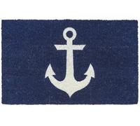 Flavas Blue Anchor Nonslip Welcome Mat, 24x16 Inch - Funny Design, Indoor & Outdoor Use
