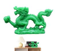FLAVAS Chinese Feng Shui Dragon Statue Sculpture - Exquisite Jade Resin Animal Figurine | Beautiful Green Dragon Sculptures, Feng Shui Prosperity Statue, Chinese Feng Shui Dragon Collectibles, Dragon