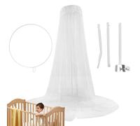 FLAVAS Crib Canopy Holder, and Adjustable 5 Levels Net Stand, Crib Net for Baby Nursery Crib Cot Bed, Canopy for Crib, Net Accessories for Rack