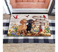 Flavas Dachshund Positive Mind-Vibes-Life Doormat Mats Non Slip Durable Entrance Rugs for Front Door,Inside Outside Entry,Porch,Resist Dirt 24x16 Inch