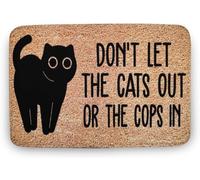 Flavas Don'T Let The Cats Out Or The Cops In Funny Doormat,Go Away Funny Doormat Welcome Mat,Funny Gift Home Doormat,Welcome Doormat,Home Decor,Front Back Door Mat,Coral Velvet Doormat 24x16 Inch