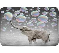 Flavas Elephant Bath Rugs,Funny Cute Elephant Bath Mat Elephant Blowing Bubbles Bathroom Mat Shower Mat Kitchen Rug,Fun Animal Bath Mat Toilet Rug 24x16 Inch