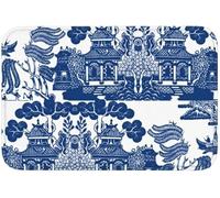 Flavas Extra Durable Door Mat -Blue Willow Chinoiserie Blue And White Porcelain Inspiration Front Door Mat Indoor Doormat Living Room Entrance Rug Carpet 36x24 Inch