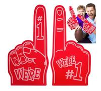 FLAVAS Foam Finger, 2 Giant Foam Hands | Number 1 Fan Foam Finger for Sports Event, Big Foam Hand Gloves Sports Favors For Cheering, Cheerleading Celebration