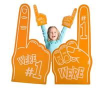 FLAVAS Foam Finger, 2 Giant Foam Hands | Number 1 Fan Foam Finger for Sports Event, Big Foam Hand Gloves Sports Party Favors For Cheering, Cheerleading Celebration