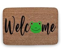 Flavas Frog Doormat,Welcome Doormat,Frog Decor,Spring Doormat,Welcome Mat,Spring Decor,Front Door Mat,Summer Doormat,Welcome Doormat,Home Decor,Front Back Door Mat,Coral Velvet Doormat 24x16 Inch