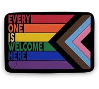 Flavas Gay Pride Progress Pride,Indoor Or Outdoor Welcome Doormat,Funny Welcome Doormat,Wedding -Home Decor,Welcome Mat,Outdoor Mat,Indoor Doormat,Front Back Door Mat 24x16 Inch