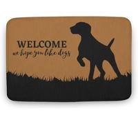 Flavas German Shorthaired Pointer,Welcome,We Hope You Like Dogs Outdoor Rug,Funny Door Mat Outdoor Decor,Indoor Door Mat,Coral Velvet Doormat 30x18 Inch