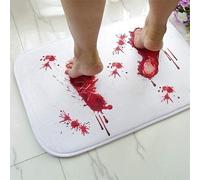 Flavas Halloween Bath Mat Footprint V1, Blood Rug Prank Bath Mat Color When Wet Non-Slip Rug Halloween Decor for Shower Bathroom Gag Gift Mats 30x18 Inch
