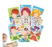 FLAVAS Make a Face Stickers, Funny Faces Sticker Book, Animal/Dinosaur/Princess Toddler Reusable Stickers Book, Cute Cartoon Mix and Match Sticker Sheets for Kids Favor Supplies Craft