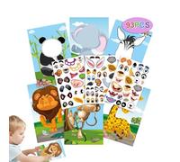 FLAVAS Make a Face Stickers, Funny Faces Sticker Book, Animal/Dinosaur/Princess Toddler Reusable Stickers Book, Cute Cartoon Mix and Match Sticker Sheets for Kids Favor Supplies Craft