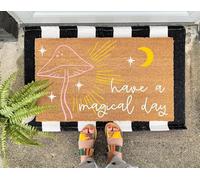 Flavas Mushroom Doormat,Boho Doormat,Personalized Doormat,Welcome Mat,Housewarming Decor Gift,Wedding Decor Gift,Evil Eye,Spring Decor,Boho Decor 36x24 Inch