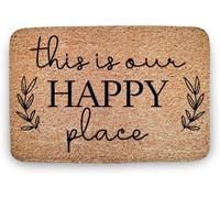 Flavas This Is Our Happy Place Doormat,Cute Housewarming Gift,Welcome Doormat,Front Door Home Door Mat,Home Decor,Welcome Mat,Indoor Doormat,Front Back Door Mat 24x16 Inch
