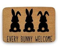 Flavas Welcome Doormat,Funny Doormat,Happy Easter Doormat,Easter Bunny Doormat,Cute Doormat,Feel Good Doormat,Every Bunny Doormat,Indoor Doormat,Front Back Door Mat 24x16 Inch