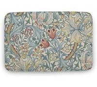 Flavas William Morris Exhibition Doormat,William Morris Print,Floral Botanical,Strawberry Thieves,Golden Lily Blue Slate Doormat,Welcome Mat,Indoor Doormat,Front Back Door Mat Coral Velvet 36x24 Inch