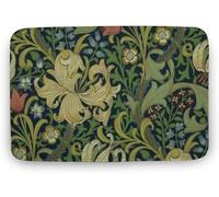Flavas William Morris Exhibition Doormat,William Morris Print,Floral Botanical,Strawberry Thieves,Golden Lily Black Doormat,Welcome Mat,Indoor Doormat,Front Back Door Mat Coral Velvet 30x18 Inch