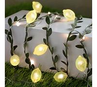 FLAVCHARM 3D Lemon LED String Lights USB/Battery Operated Light String with Remote Timer 10FT 40LEDs Lemon Light Bulbs with Branches Leaves Fairy Lights for Bedroom Birthday Garden Party Decorations