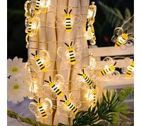 FLAVCHARM Bumblebee USB Plug-in Battery Operated String Lights with 10-Key Remote 10FT 30LEDs Honey Bee Fairy Lights Spring Summer Themed Beehive Decor for Christmas Home Party Camping Garden Wedding