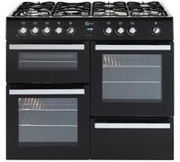 FLAVEL Milano 100 MLN10FRK Dual Fuel Range Cooker - Black & Chrome, Black
