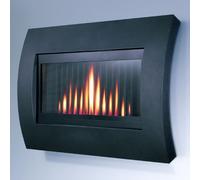 Flavel Natural Gas Fire - Curve Wall Mounted - Modern - Black